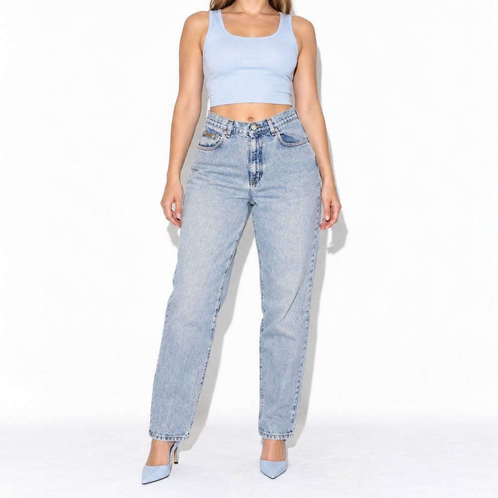 90s Calvin Klein Light Wash Jeans Womens 10 Vintage Stone Wash Straight Denim
